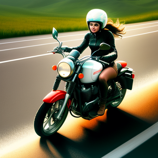 Generador De Arte Ai A Partir De Texto Naked Woman Riding A Motorcycle