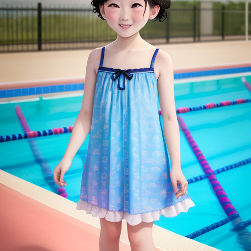 photo resolution changer: Nightgown in swimming pool