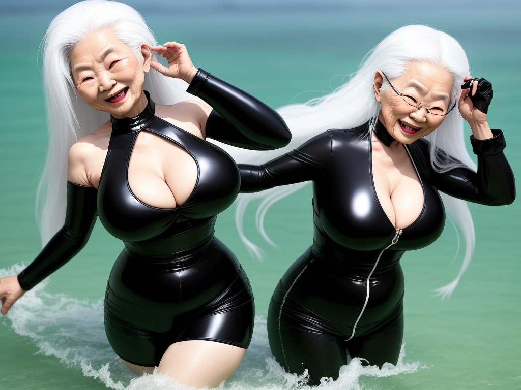 Ai Art Generator From Text Old Happy Asian Granny In Tight Black Latex Img Converter Com