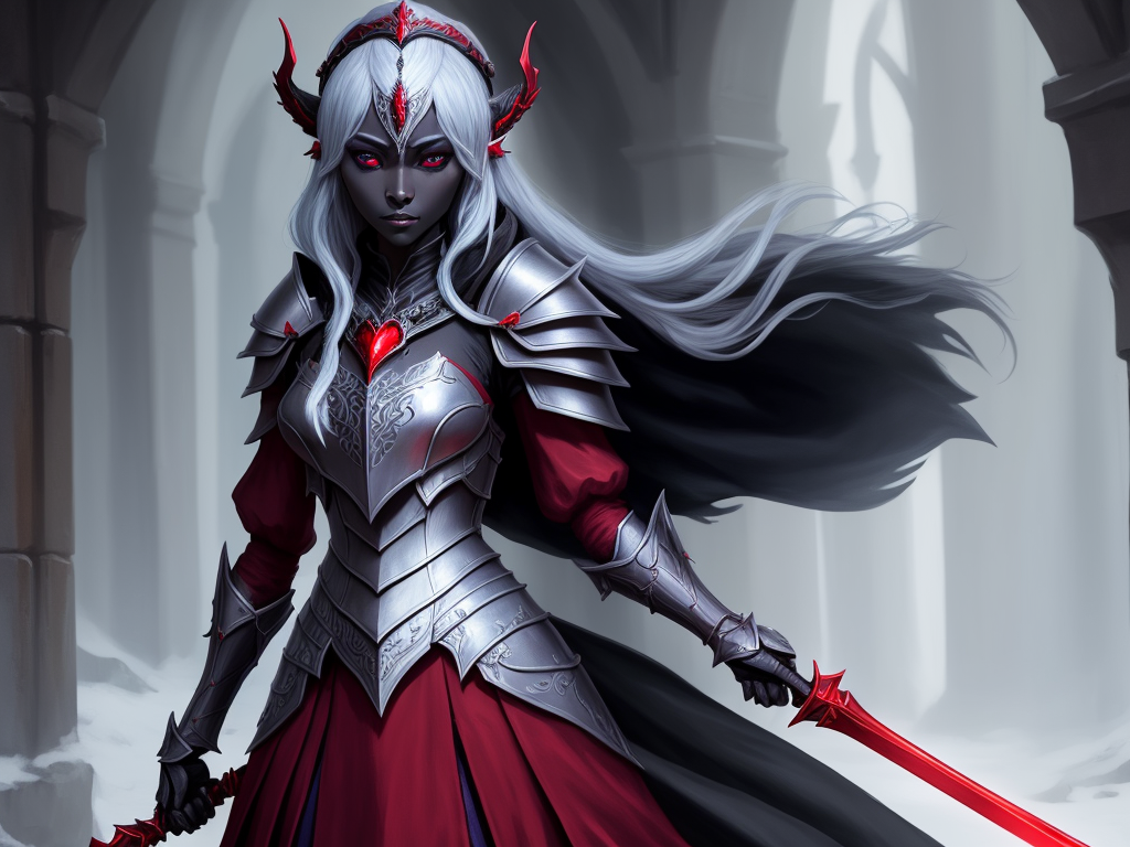 High Res Images One Female Drow Full Plate Armor Full Body