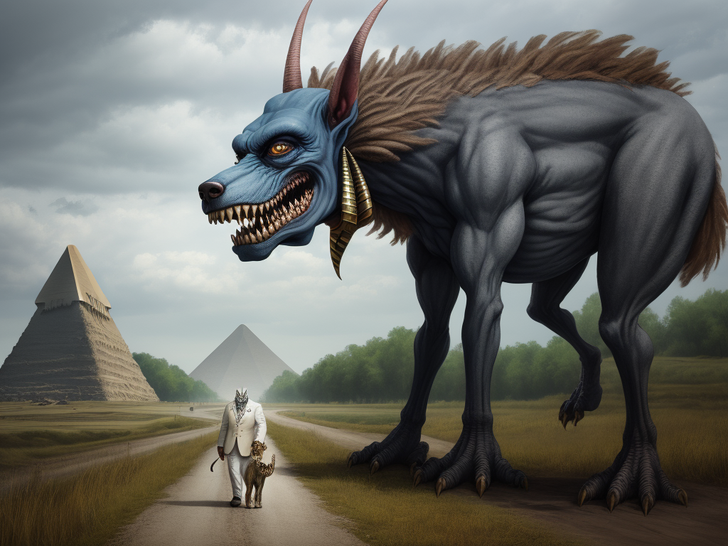 image ai: Photorealistic The Monster Dogman Egyptian