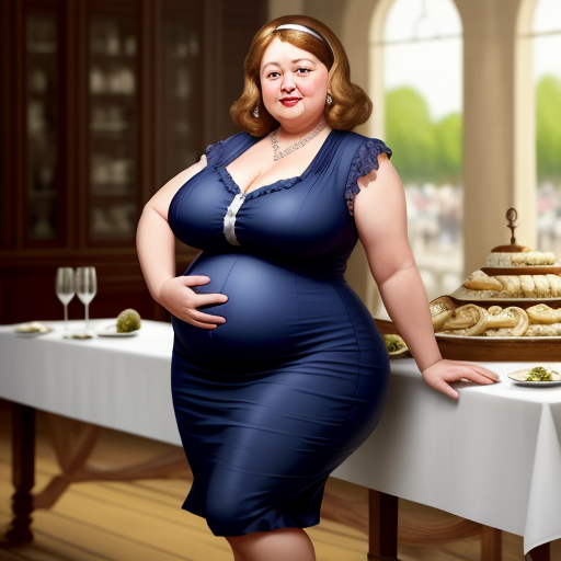 Hd picture pretty French aunt with big fat belly in tight
