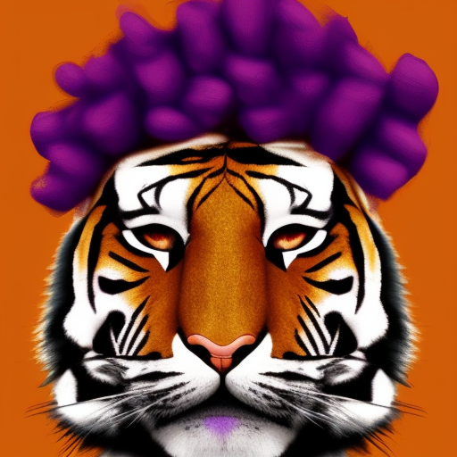 Generador de arte AI a partir de texto Purple Tiger with beer on his ...