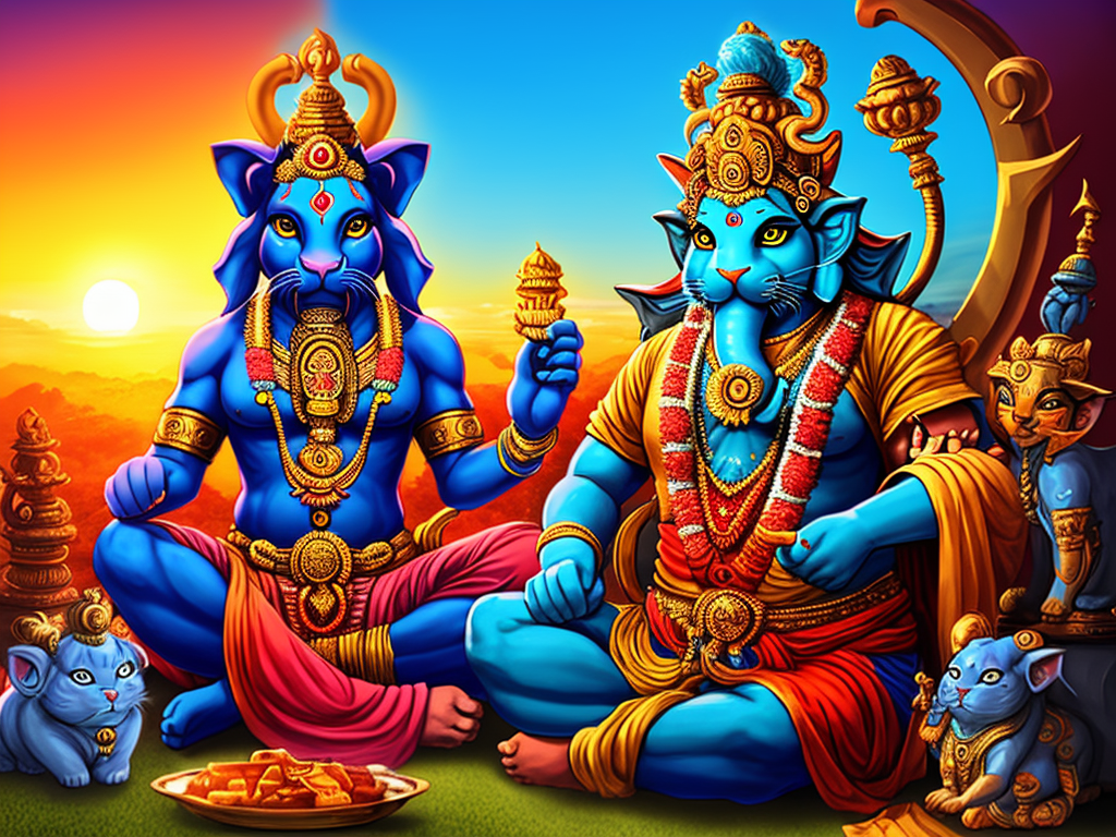 Converter picture size Shiva Cat as god Ganesha with sunset