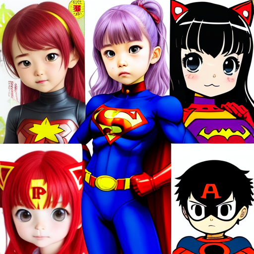Image converter size superhero girl children kawaii