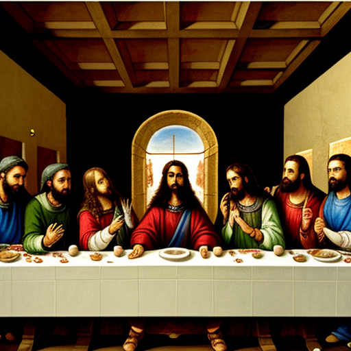 AI Art Generator from Text the last supper of jesús with shakira and ...