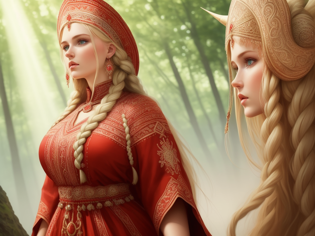 AI Art Generator do Texto Thicc slavic goddess has massive exposed