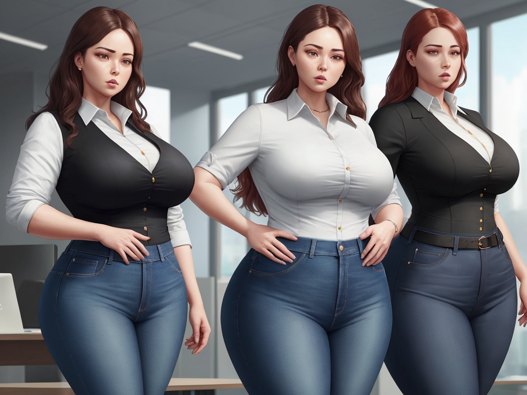 high quality image thick girl with small waist, big boobs tight