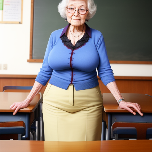 Turn An Image Into High Resolution Granny Showing Her Big Teacher