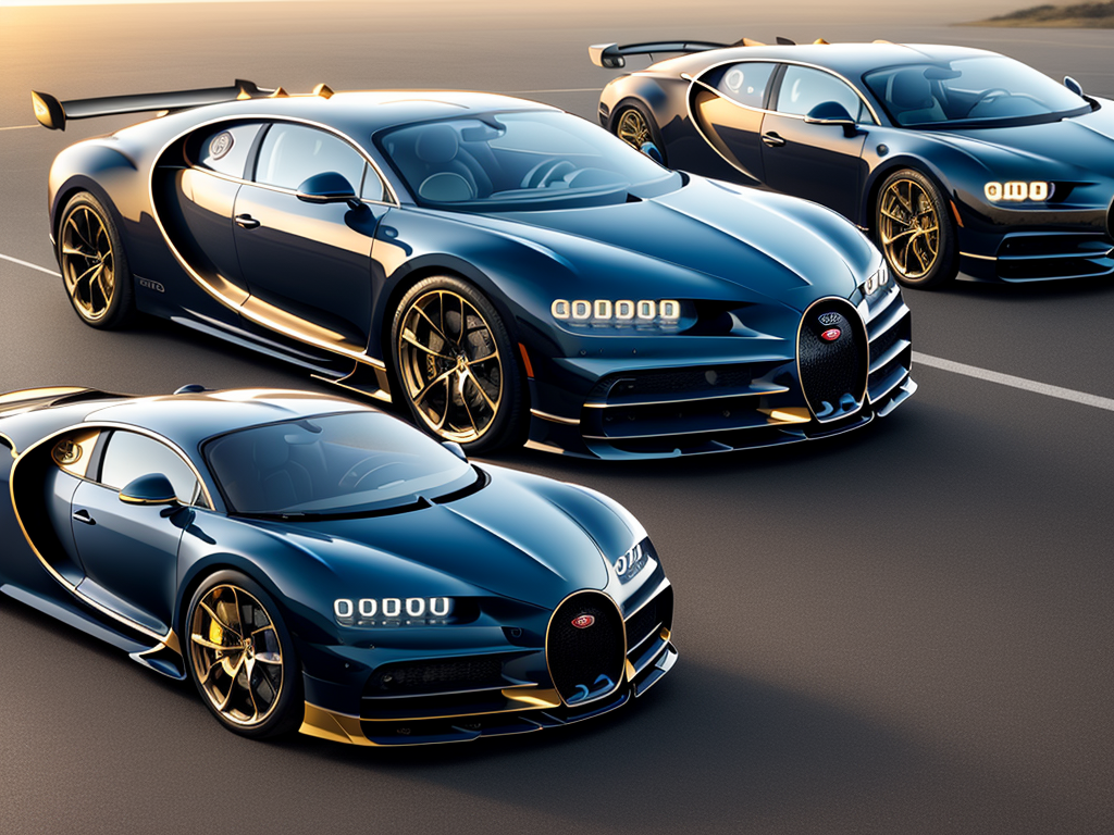 upload 2k image: A golden Station wagon Bugatti Chiron