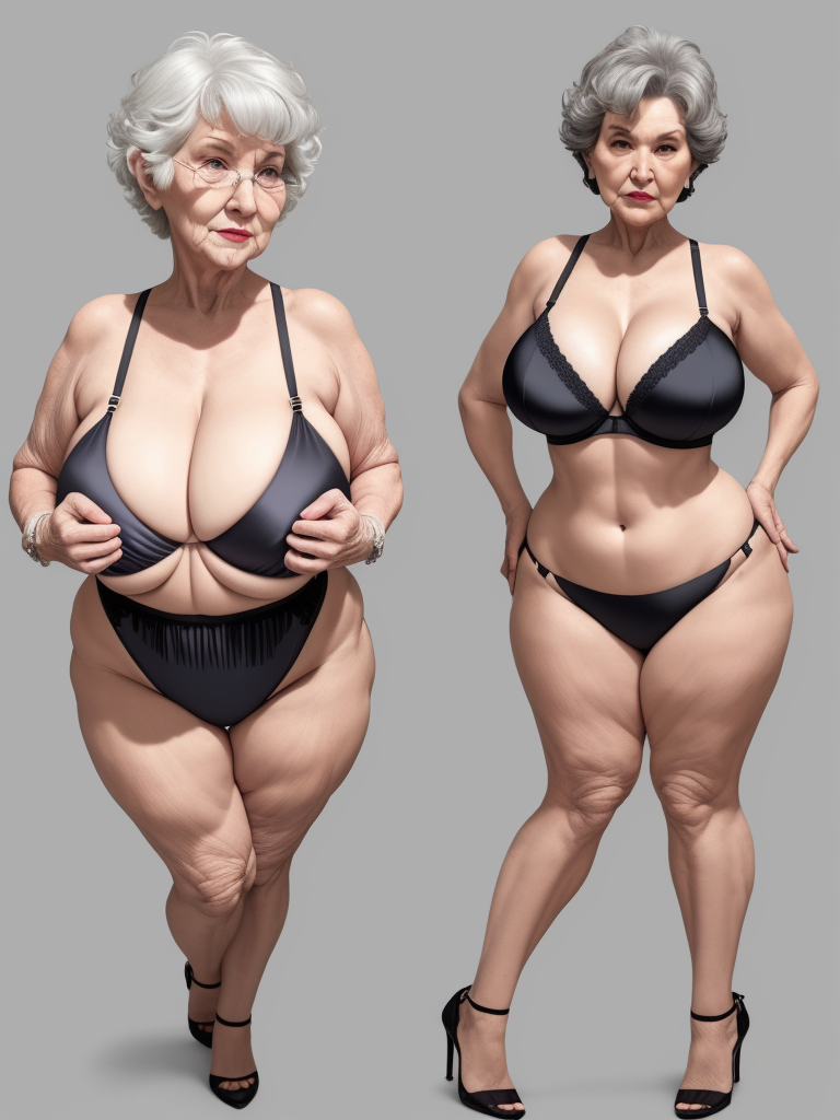 Upscale Image Sexd Granny Showing Her Huge Huge Huge Bra Full