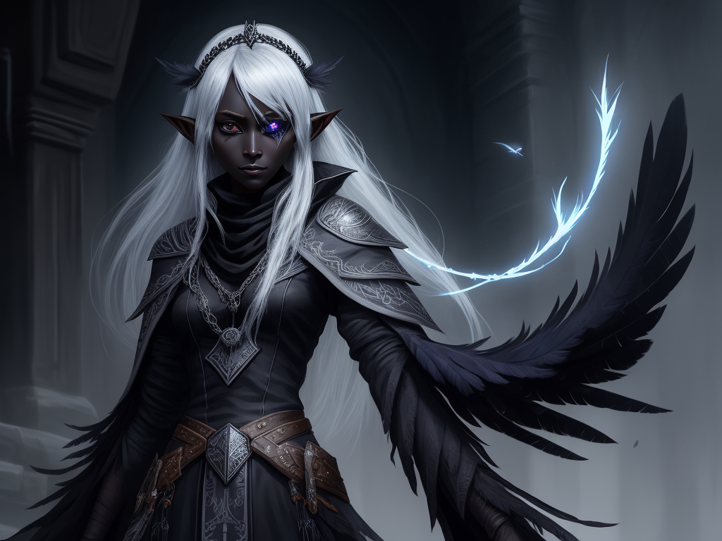 upscaler: 1 solo female drow elf, all alone, eyepatch over