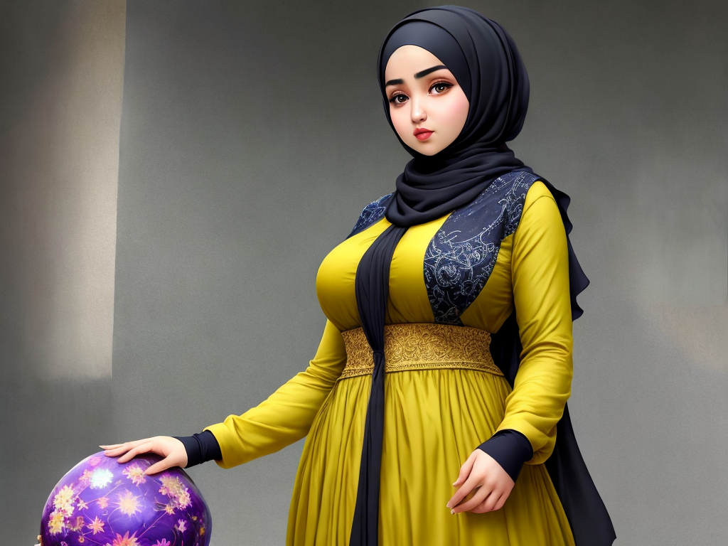 Générateur D Art Ai à Partir D Un Texte Very Beautiful Hijab Lady Showing Big Huge Saggy Img