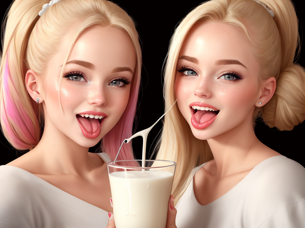 Ai Photo Manipulation Very Upclose Tongue Drooling Sticky Saliva Milk