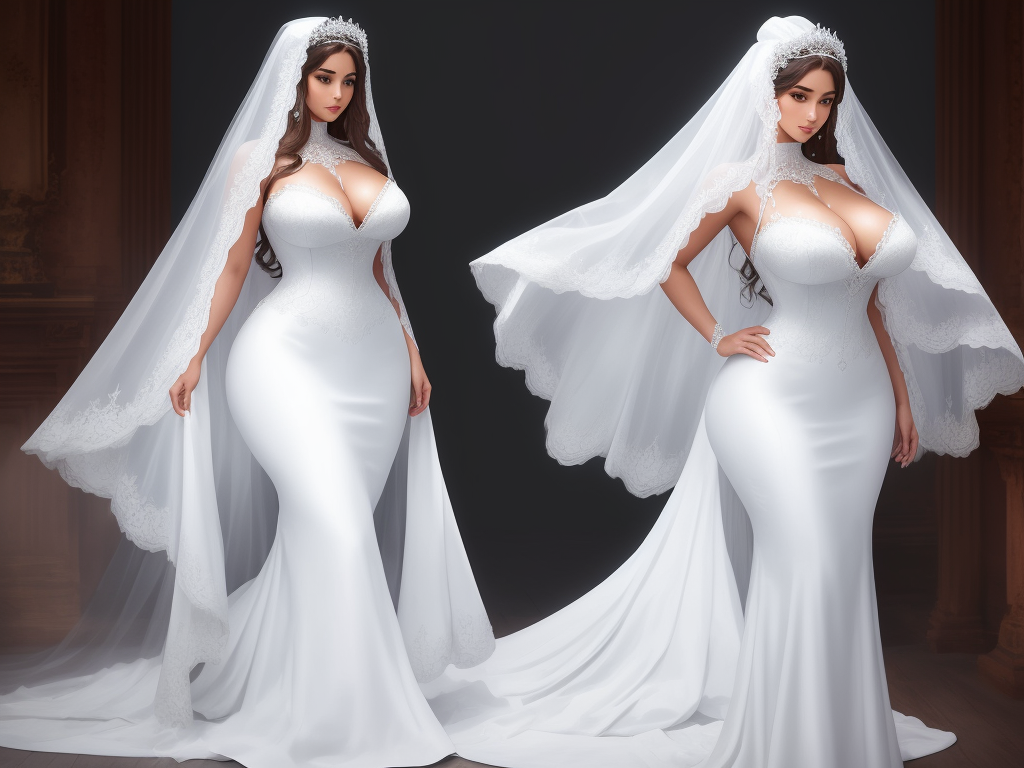 AI Art Generator from Text woman in a white wedding gown and veil 