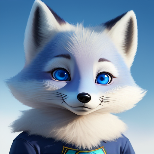 best ai image generator: zootopia muscular arctic fox blue eyes